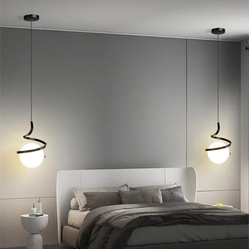 Nordic LED Pendant Light Bedroom Bedside Hanging Line Light For Living Home Decoration Dining Table Hanging Lamp Indoor Lighting