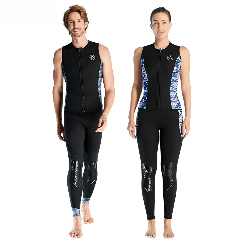 

3MM wetsuit split warm diving vest front open zipper snorkeling swimming cold surf suit vest