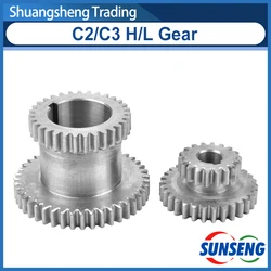 2pcs Metal High&low Transmission Main Duplicate Double Gear For SIEG C2 C3 G8688 G0765 BD-6 SOGI M1-250 CX704 Compact 9 CL300M