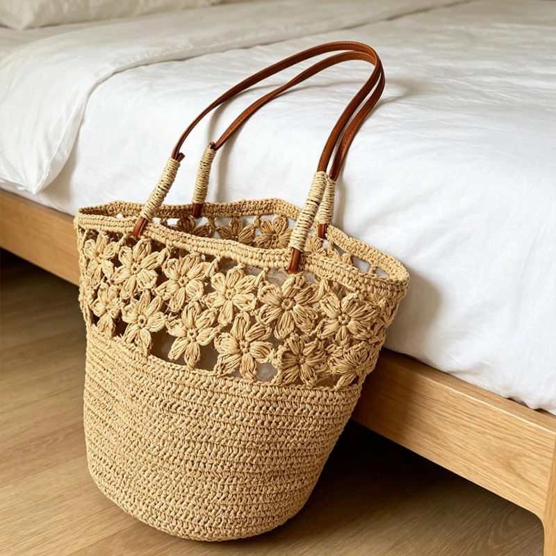 Tas Jerami Rajut Tangan Gaya B - Crochet Bag Raffia ulasan dan harga