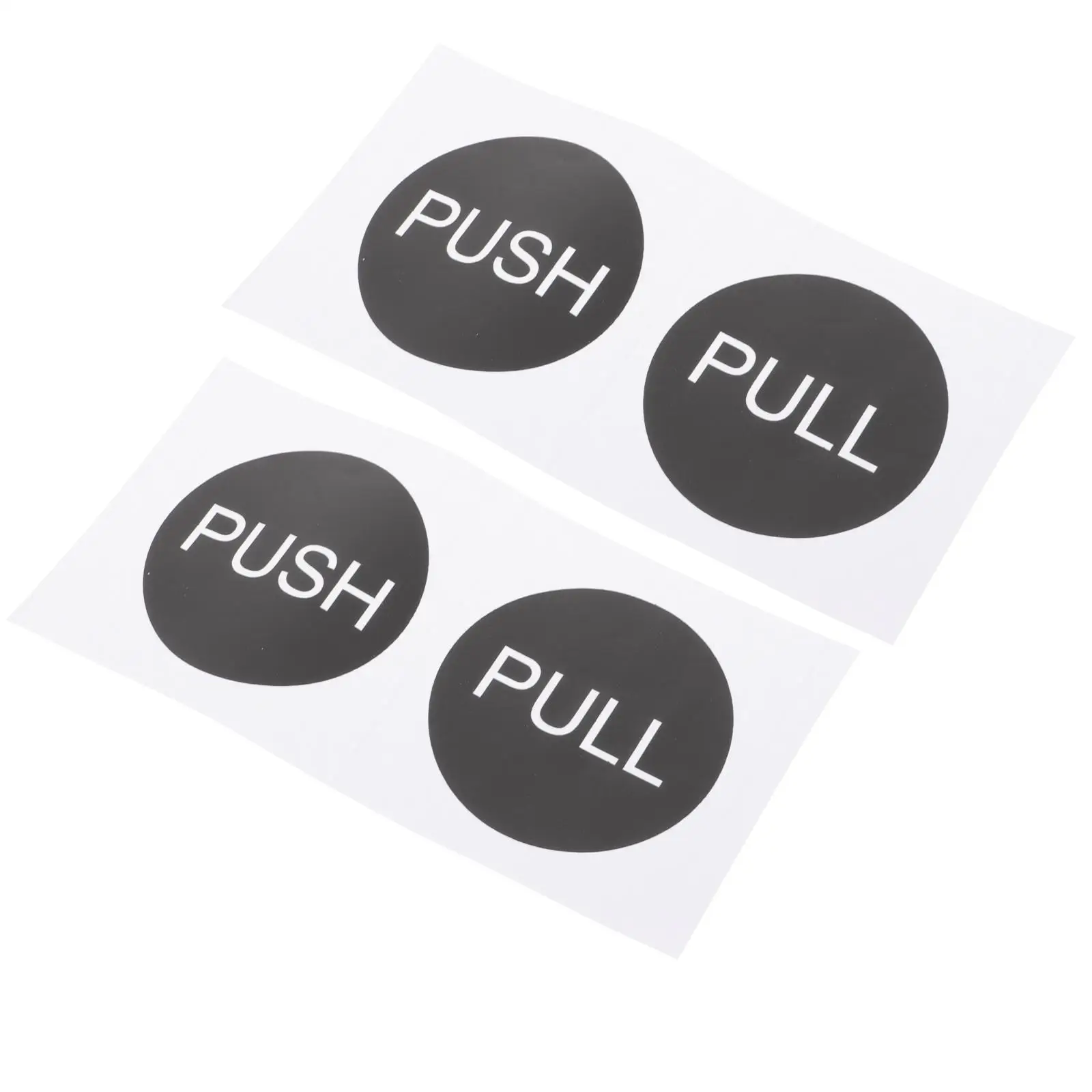

4 Sets 7cm Round Door Stickers Pull Push Signs PVC Creative Hollowed Letter Decorative Wall Decals for Home Store Shopping Mall