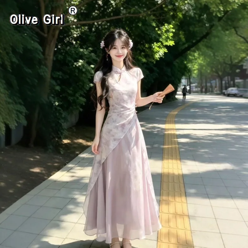 olivegirl-ジェントルフェアリードレス袍プラスサイズ特大中国改良チャイナドレス夏-2026-婦人服