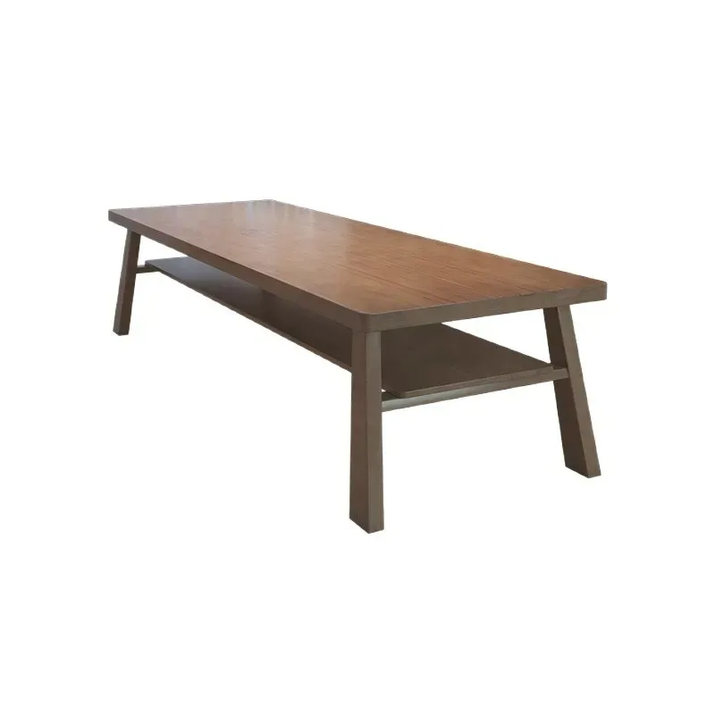 Simple solid wood large desk home living room with baffle storage long table workbench log large board table study table