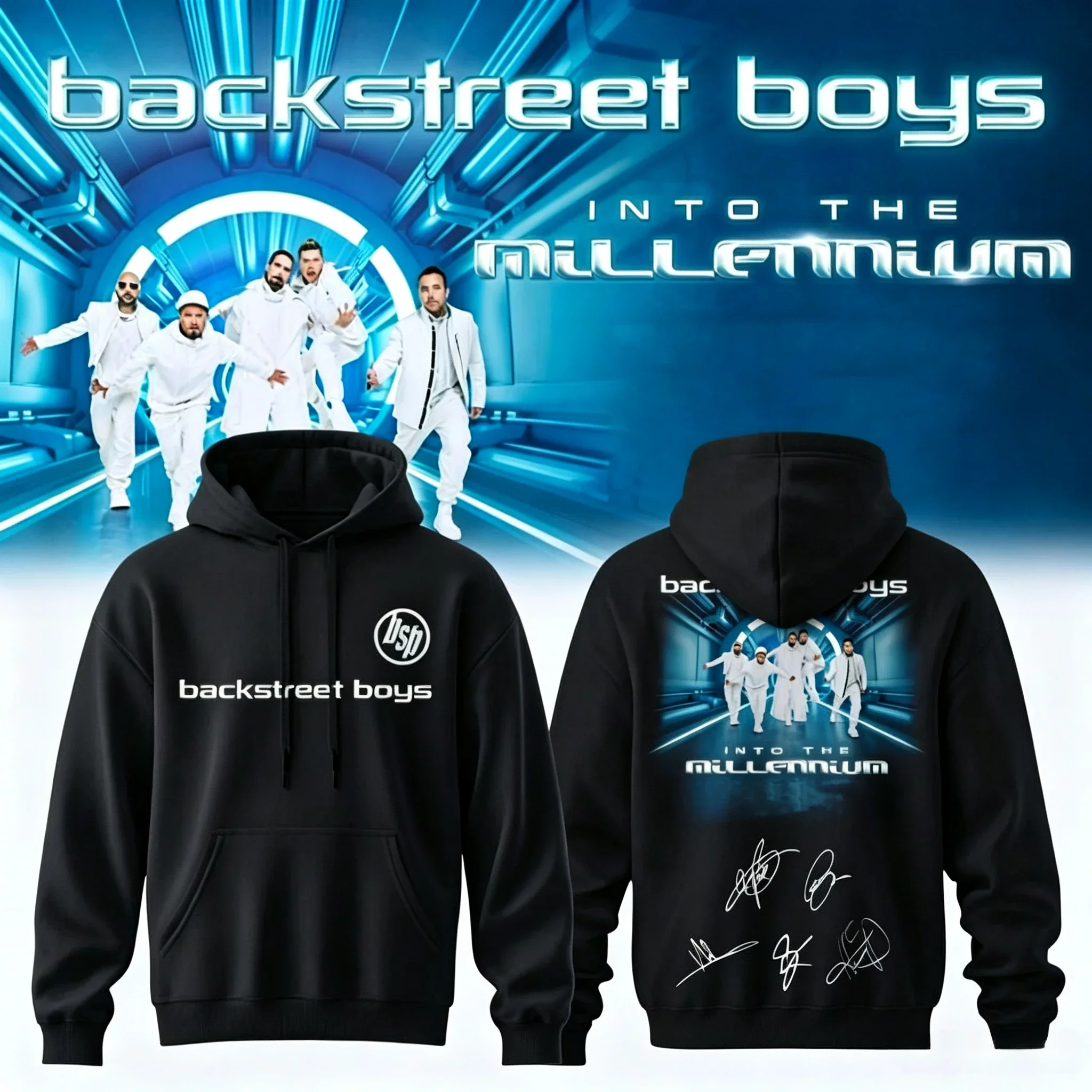 Millennium Pop Band Hooded  Men's Retro Hooded Sweater Women's Hooded Y2K Sweatshirt  Pullover Shirt Streetwear Family Matching