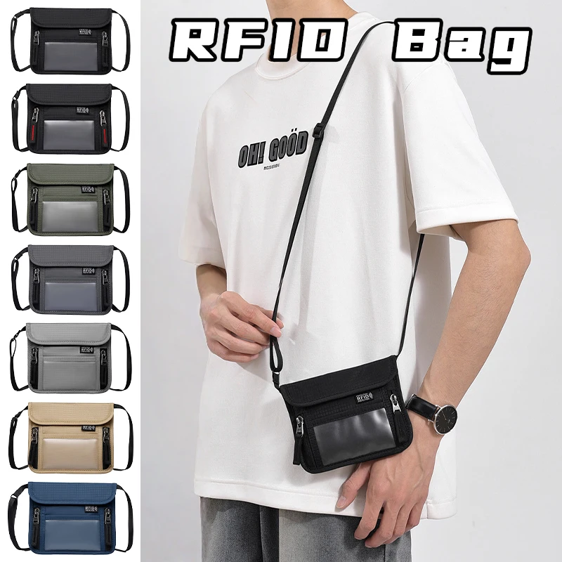 

Портативная нейлоновая RFID-сумка для паспорта, водонепроницаемый многофункциональный дорожный кошелек на шею за границу для рождественских подарков 2025 года
