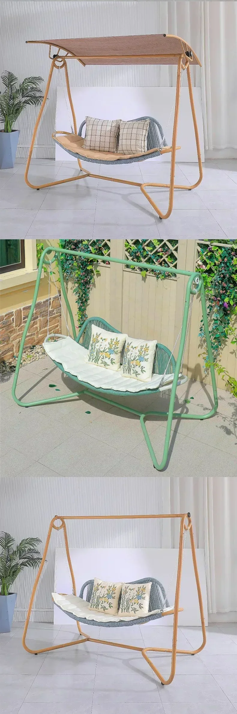 For Swing Courtyard Sling Chairs Outdoor Double Hammocks Indoor Small Courtyard Balcony Garden Rattan Swing Chairs