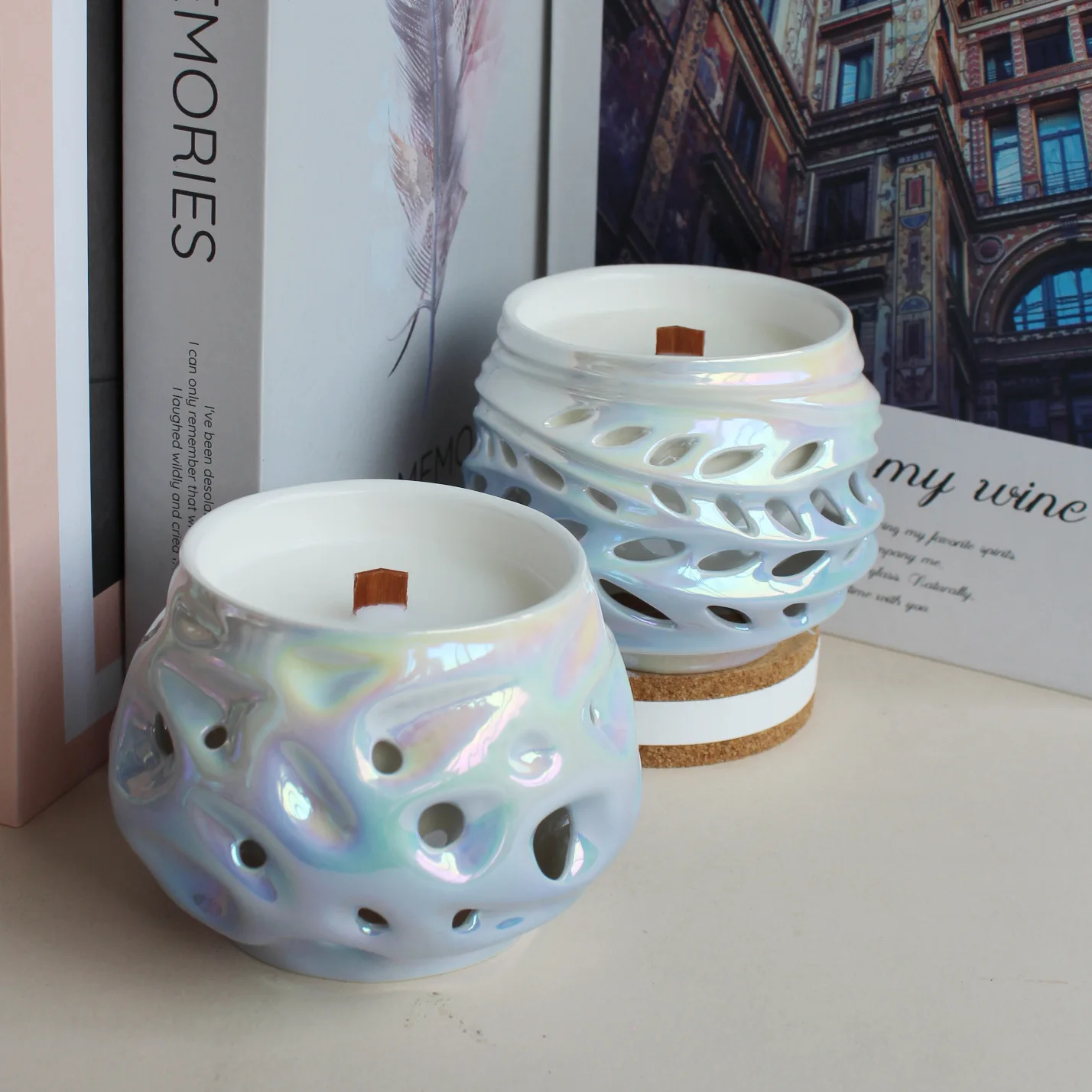 Premium Sense Aromatherapy Candle Soybean Wax Smokeless Essential Ceramic Cup Household Souvenir Gift Fragrance Customization