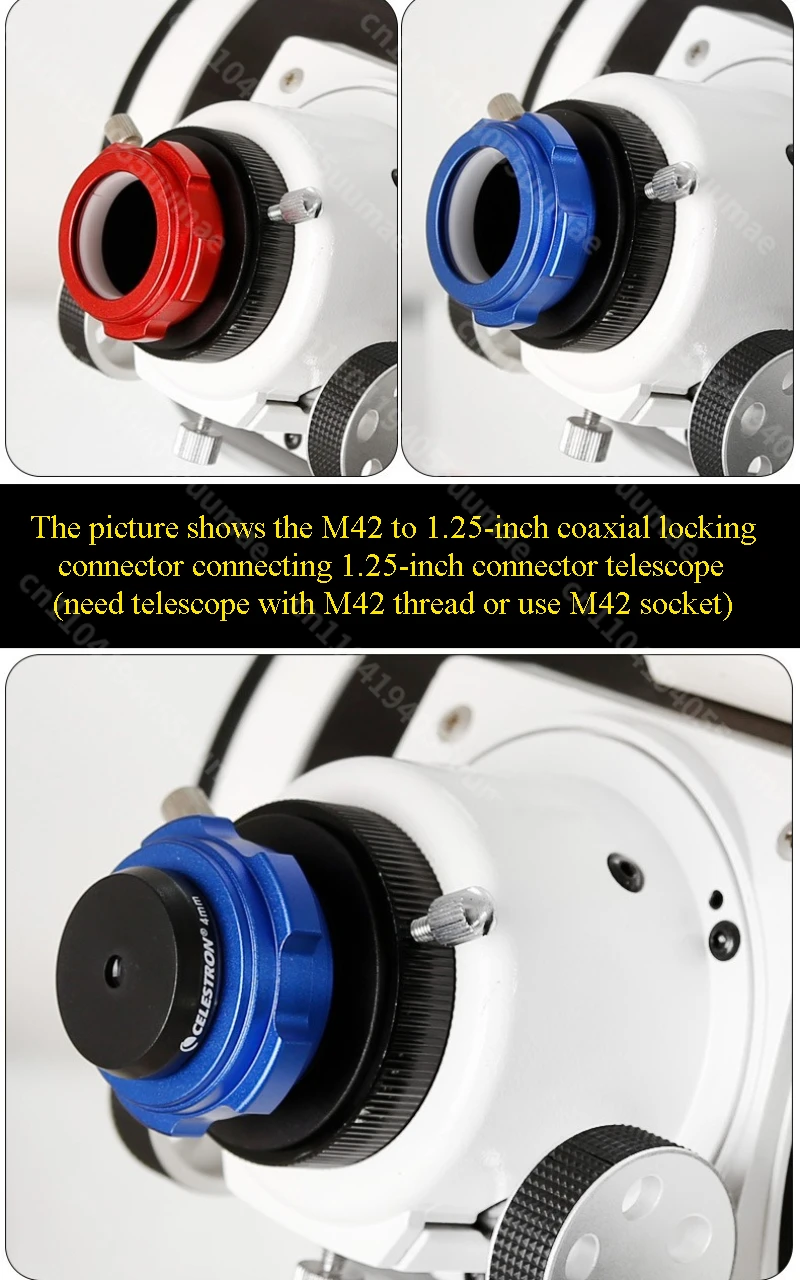 1 jeu de connecteurs de verrouillage Coaxial rapide M42/M48/2 pouces à 1.25 pouces, oculaire de télescope, accessoires de photographie
