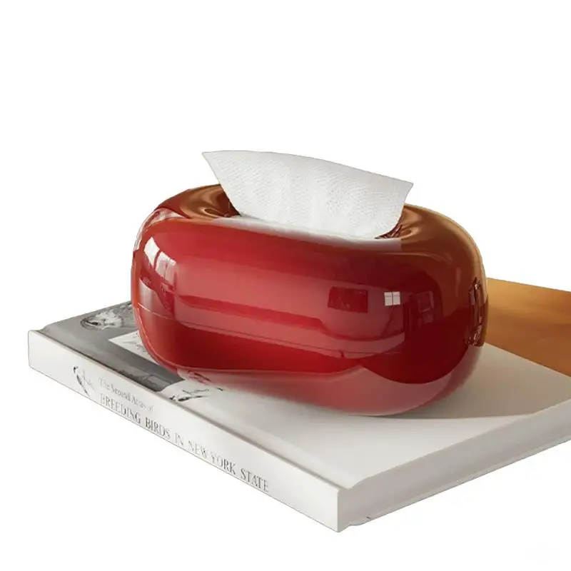 Oval Pull-Out Tissue Box 1Pcs Food Grade Safe Tissue Dispenser for Kitchen Counter Dining Table Restaurant Table Decor