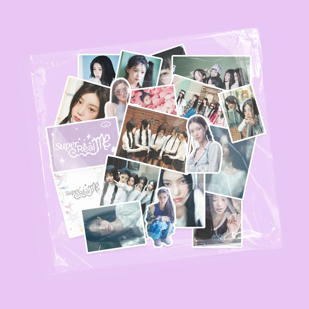 KPOP ILLIT adesivos, Super Real ME, membro do álbum, foto, mala, etiqueta do telefone, MINJU, IROHA, WONHEE, MOKA, YUNAH, fãs presente, 101pcs por