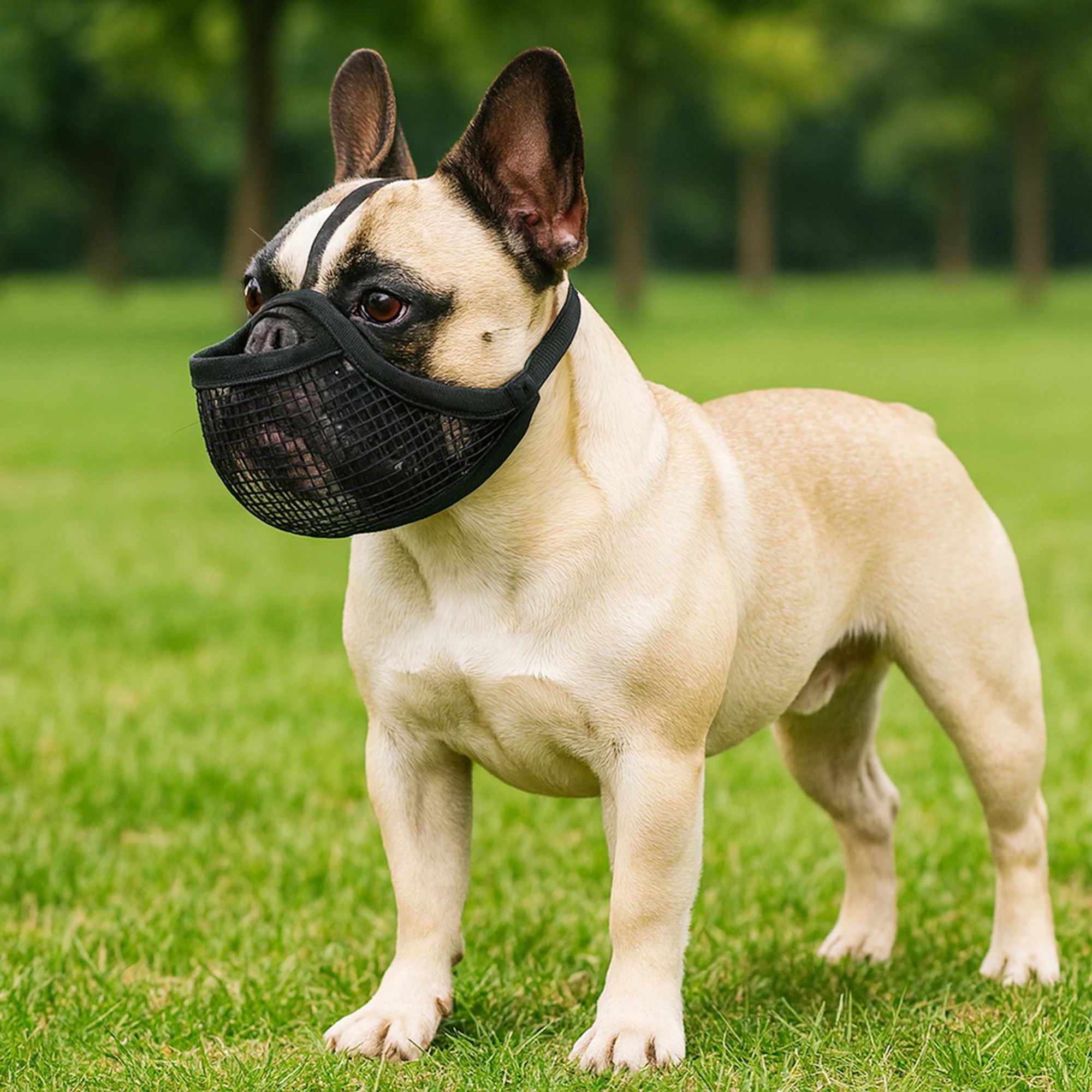 Dog Muzzle Short Nosed Dog Go Out Walking  Dog Anti Bite Prevent Accidental Ingestion Facemask Mesh Breathable Adjustable