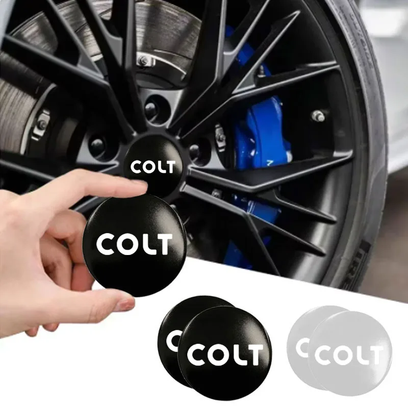 Solid Color Car With logo Emblem Sticker Car Wheel Hub Center Cover Cap Badge Accessories For Mitsubishi Colt Car Accessorie