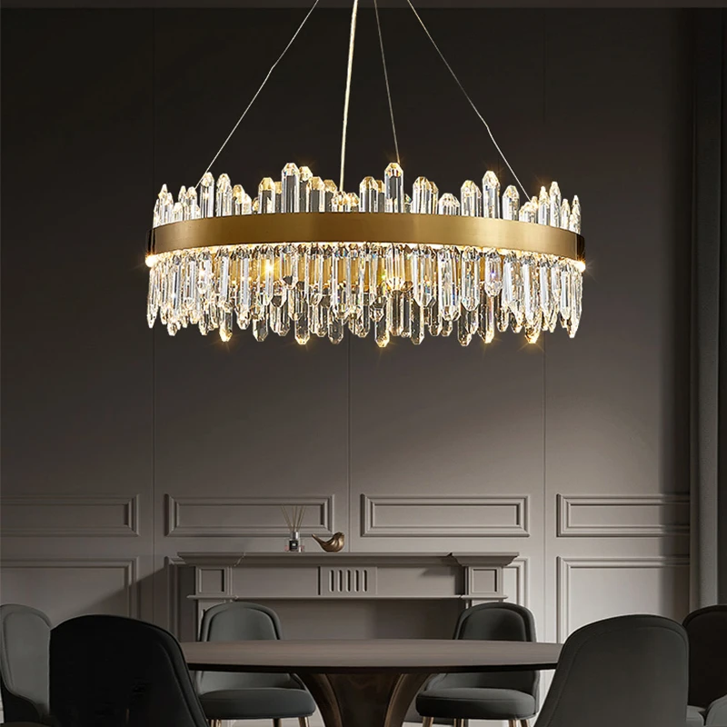 Model Bedroom Bed Bar Style Personality Chandelier Copper Postmodern Crystal Nordic Luxury Hong Kong All Simple Luminous White