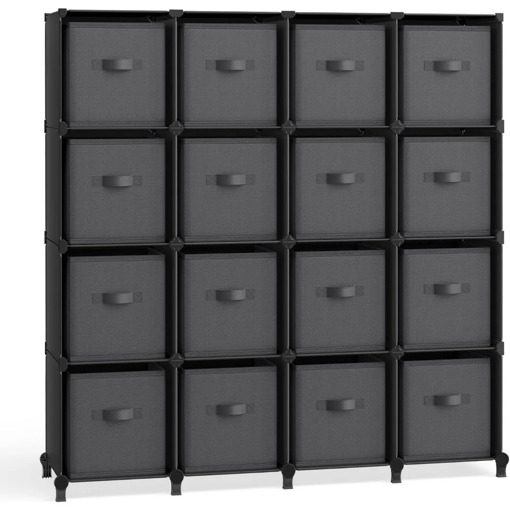 

Set of 16-Cube Cube Storage Organizer with Storage Boxes, Organizer, Bedroom, Living Room, 16 Collapsible Non-Woven Fabric Bins