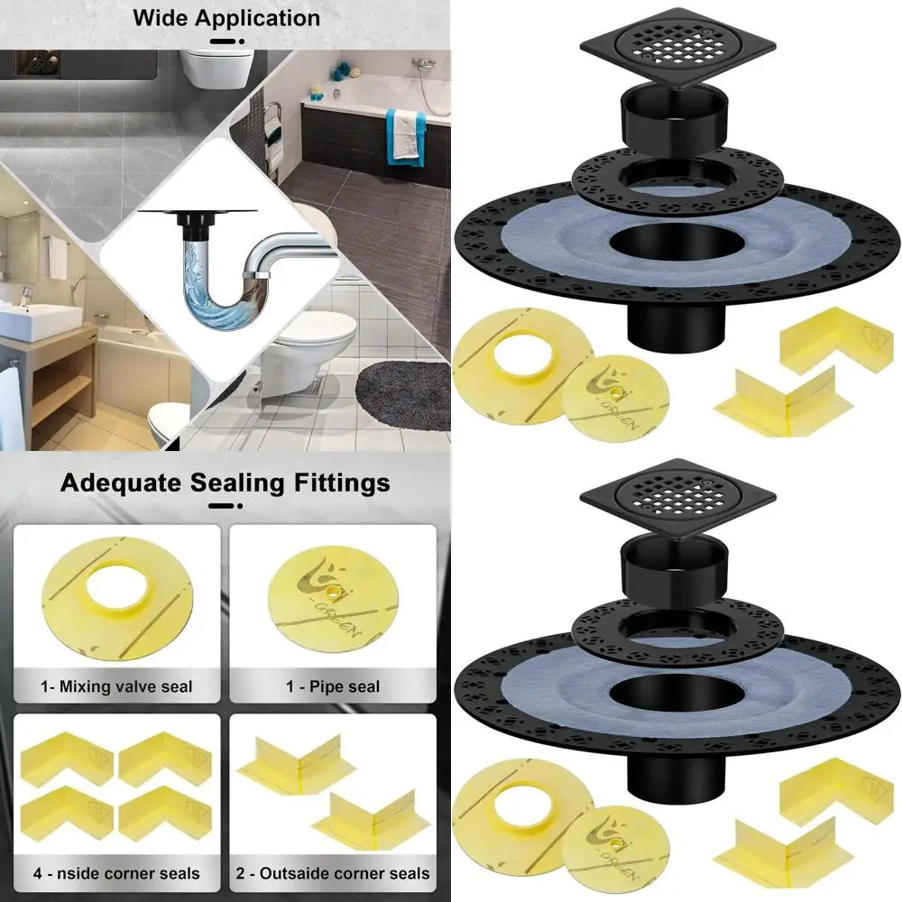 

Schluter Kerdi Shower Drain Kit, 2 Vertical ABS Flange, Matte Black, CUPC Certified