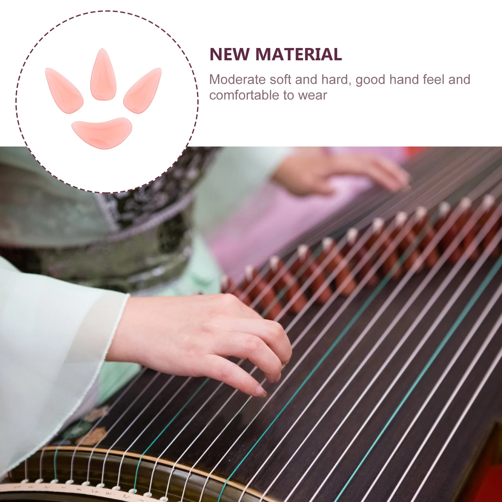 

Nail Tools Crystal Nails Guzheng Playing Accessories Manicure Red Fake for Child