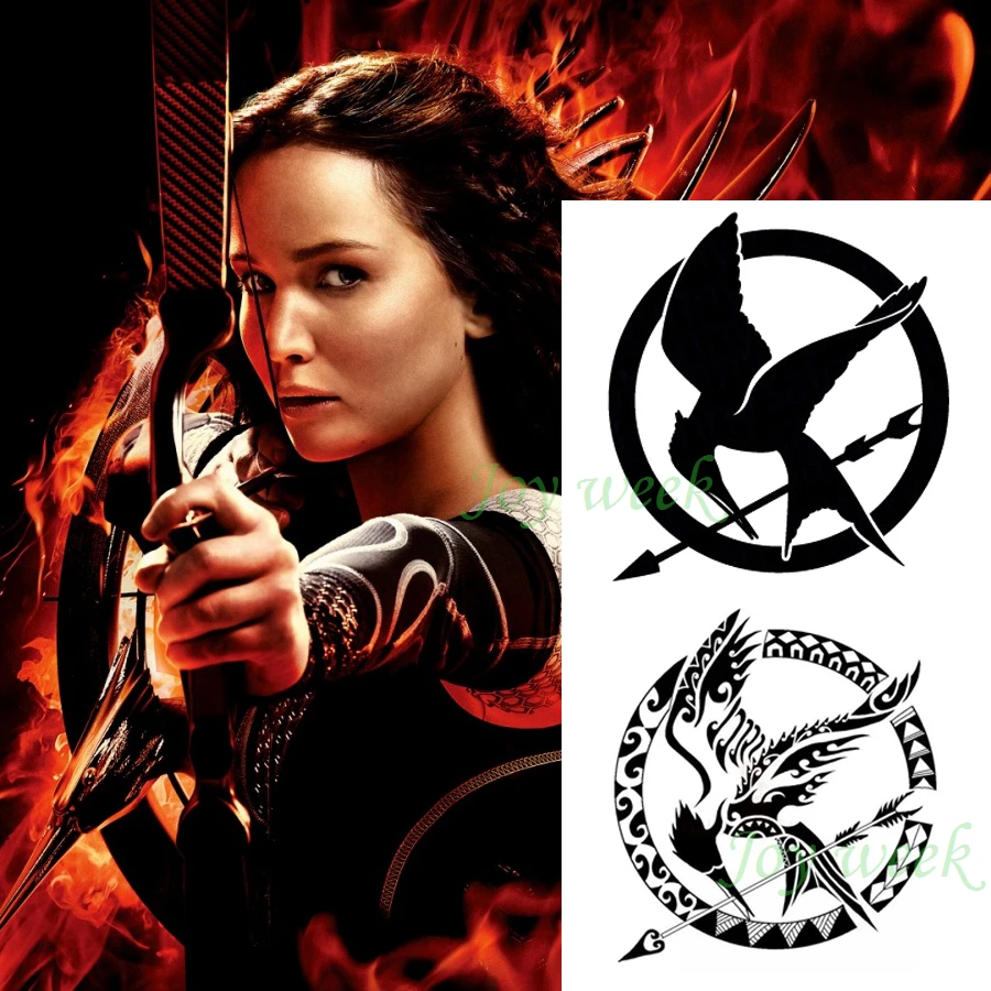 Waterproof Temporary Tattoo sticker the hunger games tattoo fly bird tatto stickers flash tatoo fake tattoos for men women girl