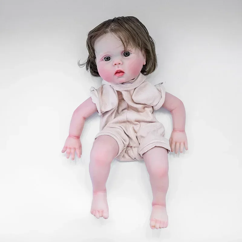 

20inch Already Painted Reborn Doll Parts Lucy Cute Baby 3D Painting with Visible Veins Cloth Body Included