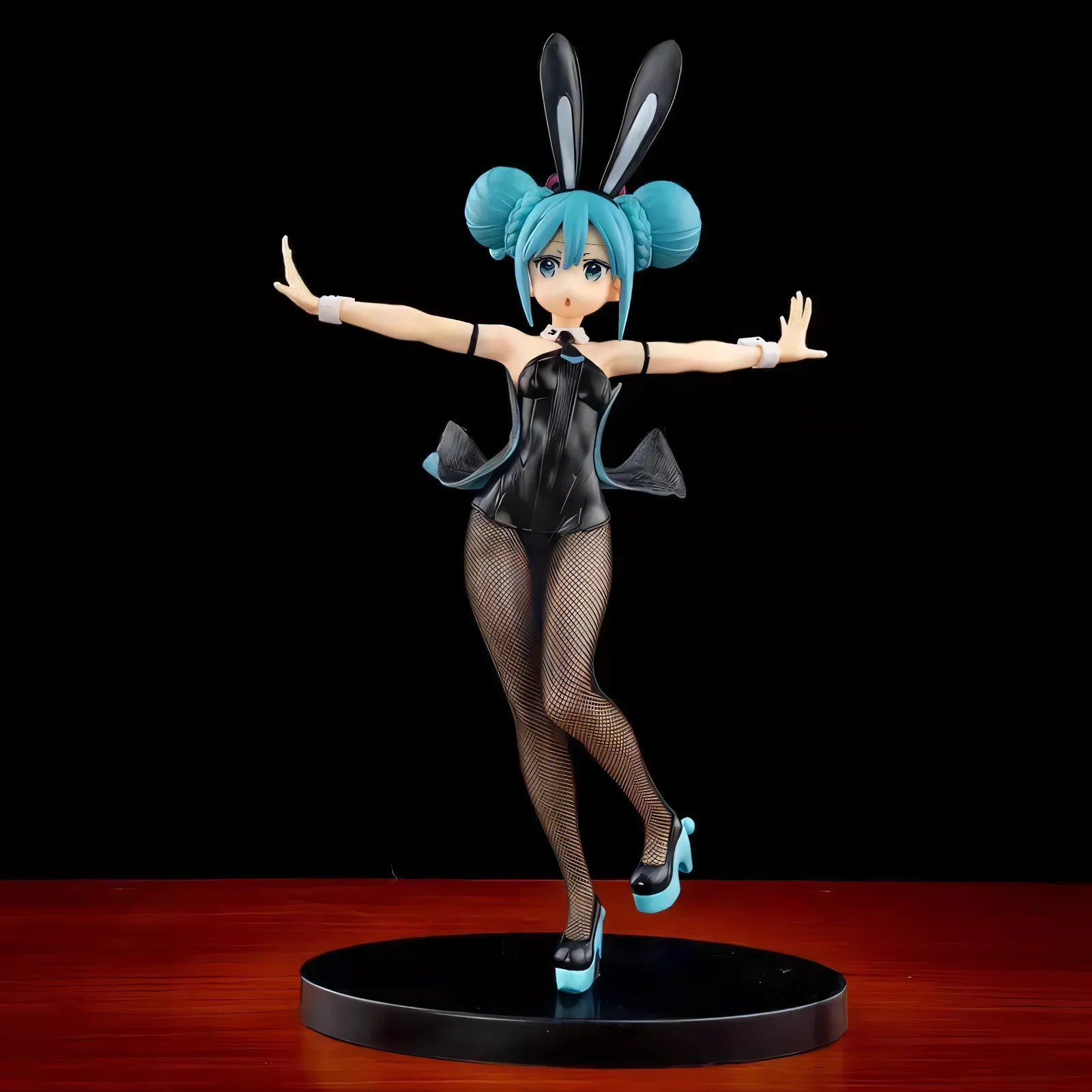 Toekomstige zwarte zijden konijntjesmeisje schattig meisje beeldje, sexy schattig meisje 2D anime case decoratie, jongens randgeschenken