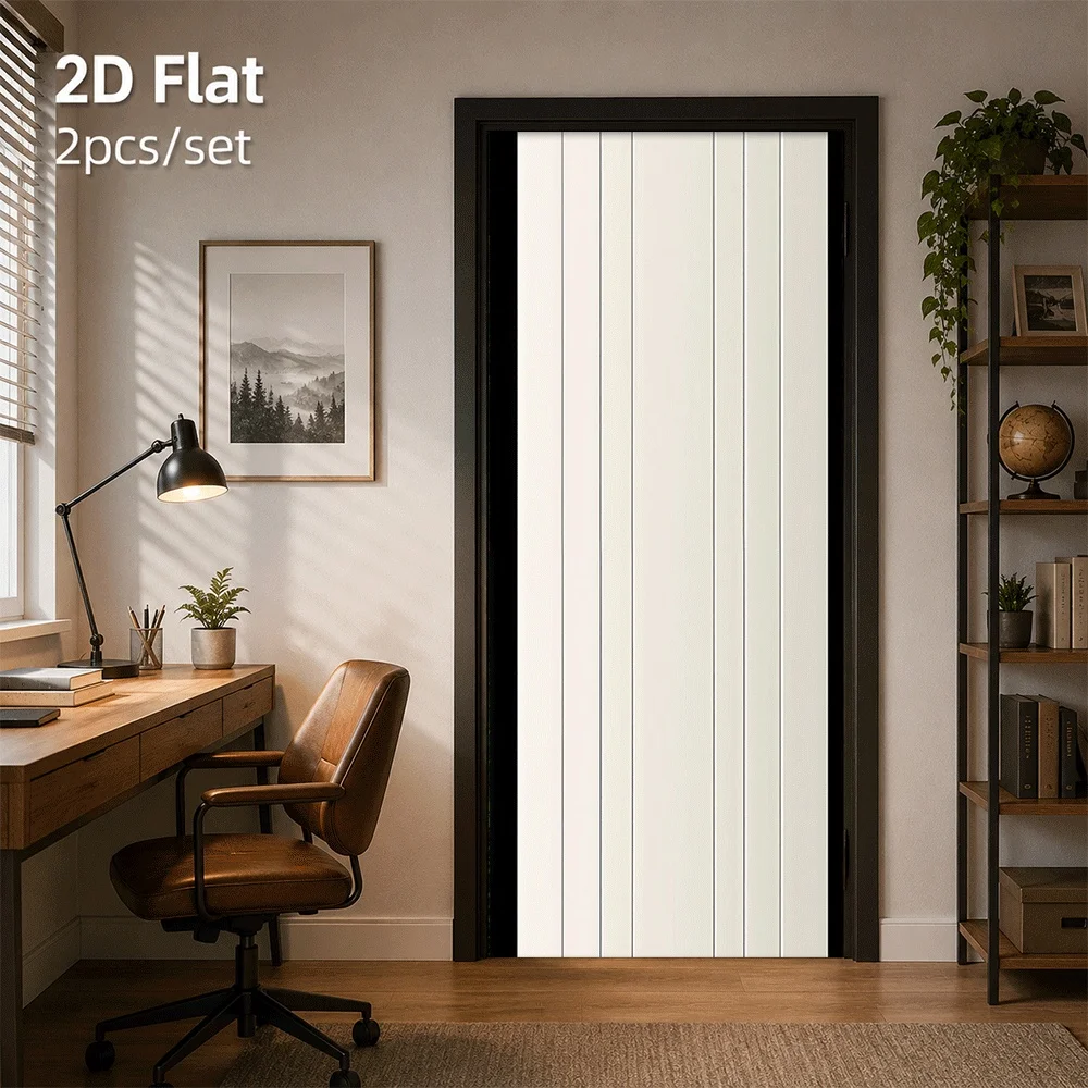 1 simple vertical wood grain door sticker self-adhesive waterproof decoration bedroom living room kitchen door enhances home tex