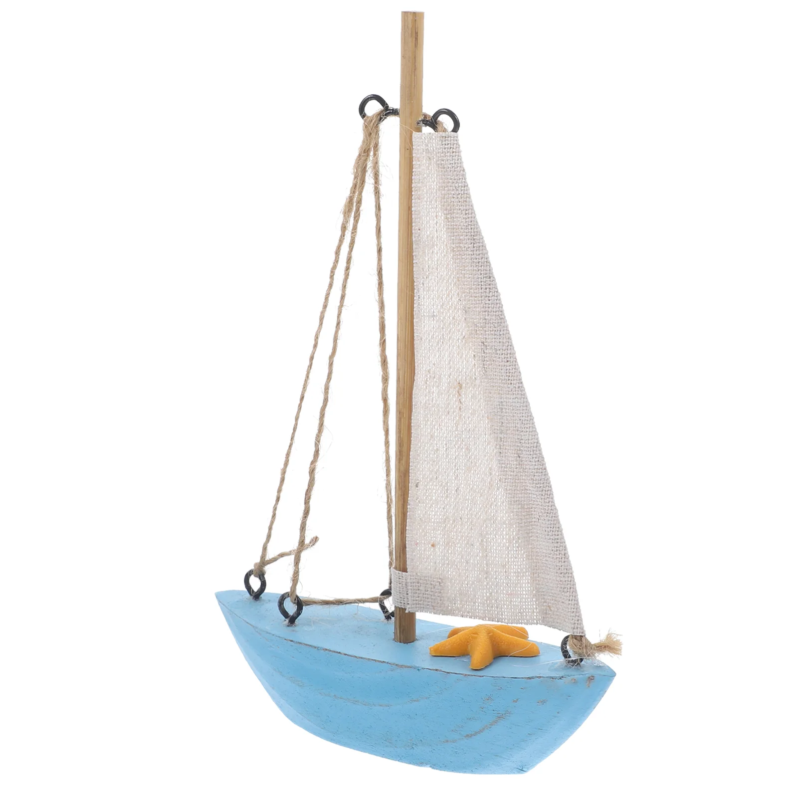 

Mediterranean Retro Wooden Sailboat Model Decor Small Boat nament for Home Office Car Bedroom Creative Gifts