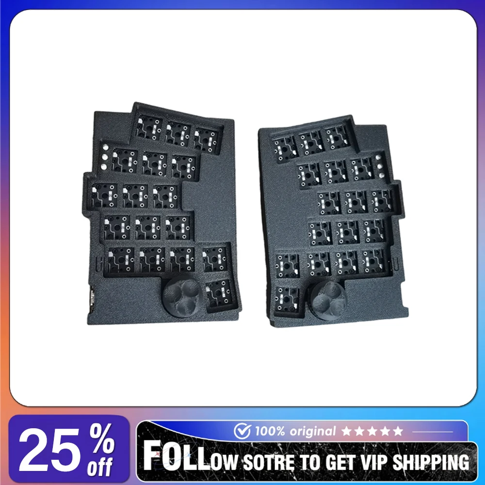 KLOTZ Wireless ZMK Split Keyboard Kit PLA Printed Shell Chocv1 Hot-swappable Switch 200mAh Custom Black Keyboard Knob Kit