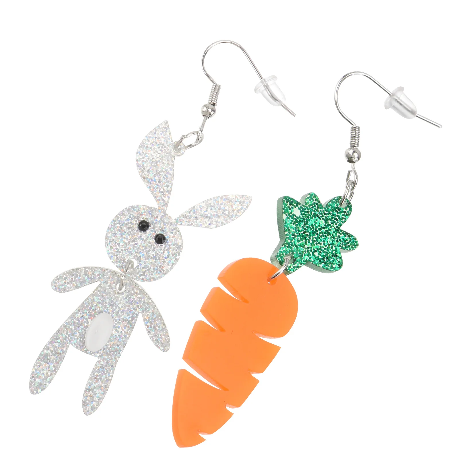 

1Pair Carrot Earrings Fashion Rabbit Inspired Ear Pendants Women Acrylic Danglers Stylish Party Jewelry Accessory