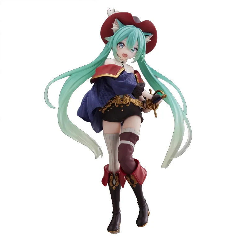 Judai Original Taito VOCALOID Wonderland Figure Hatsune Miku Nagagutsu o Haita Neko PVC Action Figure Model Doll Toys