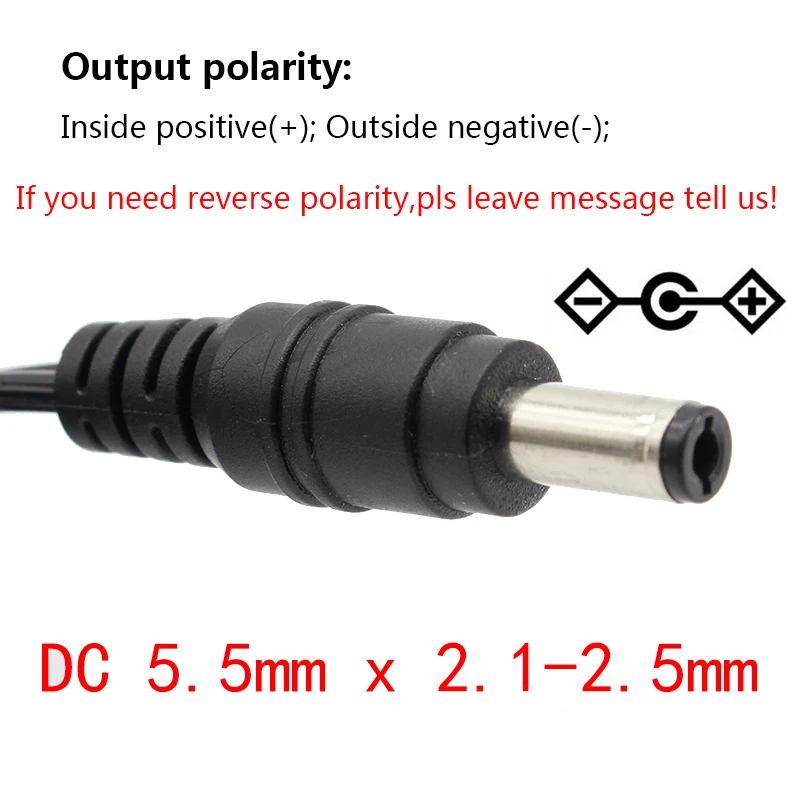 تيار مستمر 6 فولت 600ma 6 فولت امدادات الطاقة 6 فولت 0.5a 0.6A 1a مصدر 500mA قطبية داخل إيجابي خارج سلبي 5.5*2.5 مللي متر محول