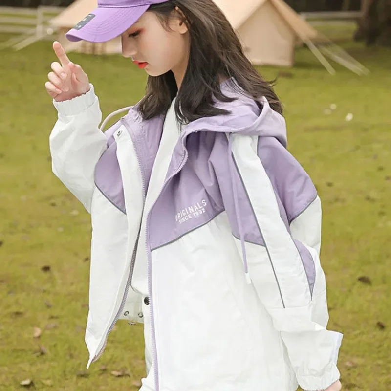 

2024 Teens Girls Fashion Girls Jacket New Spring Autumn Kids Bright Outerwear Letter Tops Windbreaker Children Coat 8 10 12 14Y