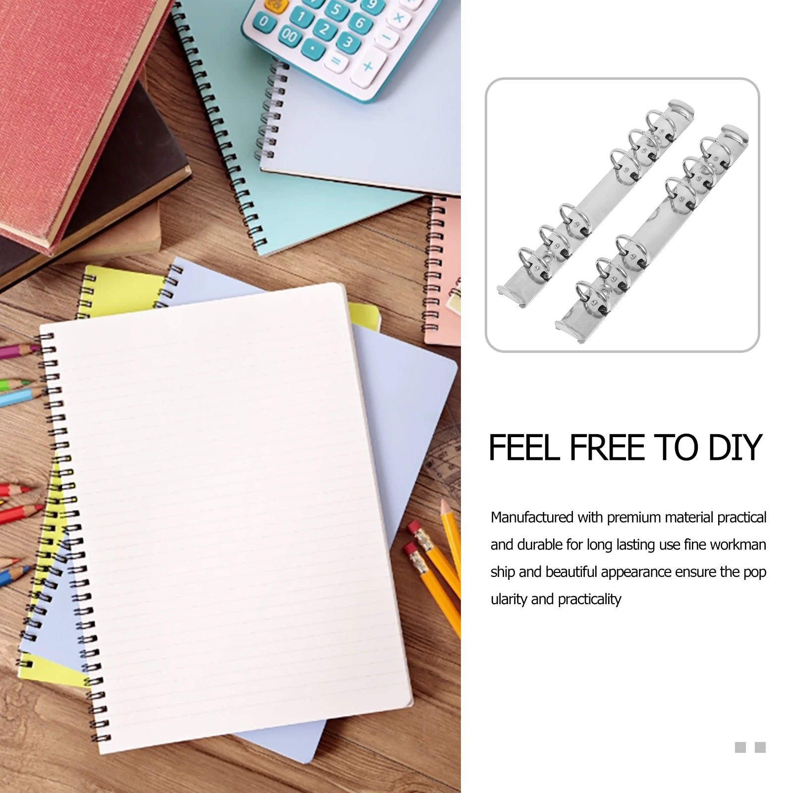 

4pcs A6 Leaf Binder Core Metal Rings Stationery Supplies Scrapbook Binder School Notebook Stationery Supplies