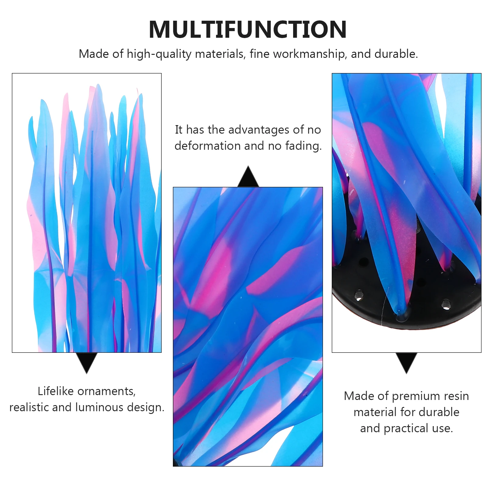 

Lifelike Aquarium nament Fluorescence Water Plant Fish Tank Seaweed L scape Decorations Premium Resin No Fading Pet Supplies