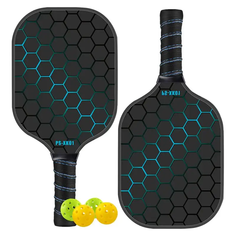 Paddle Ball Set Pro Racquet Sets Indoor Outdoor Game Fiberglass Pickle Ball Paddles 4 Pickle Balls Court Equipment For Beginners