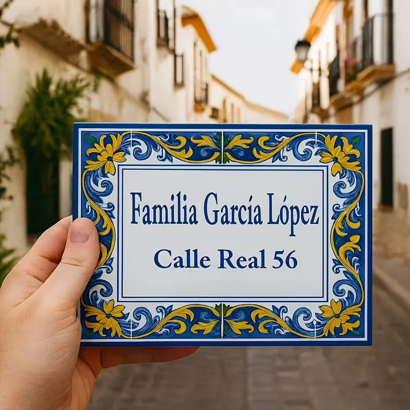 Custom Aluminum Decorative Door Sign, Spanish Style, Personalized Address Sign, Outdoor Entrance Sign,  Exterior Decoration image 4