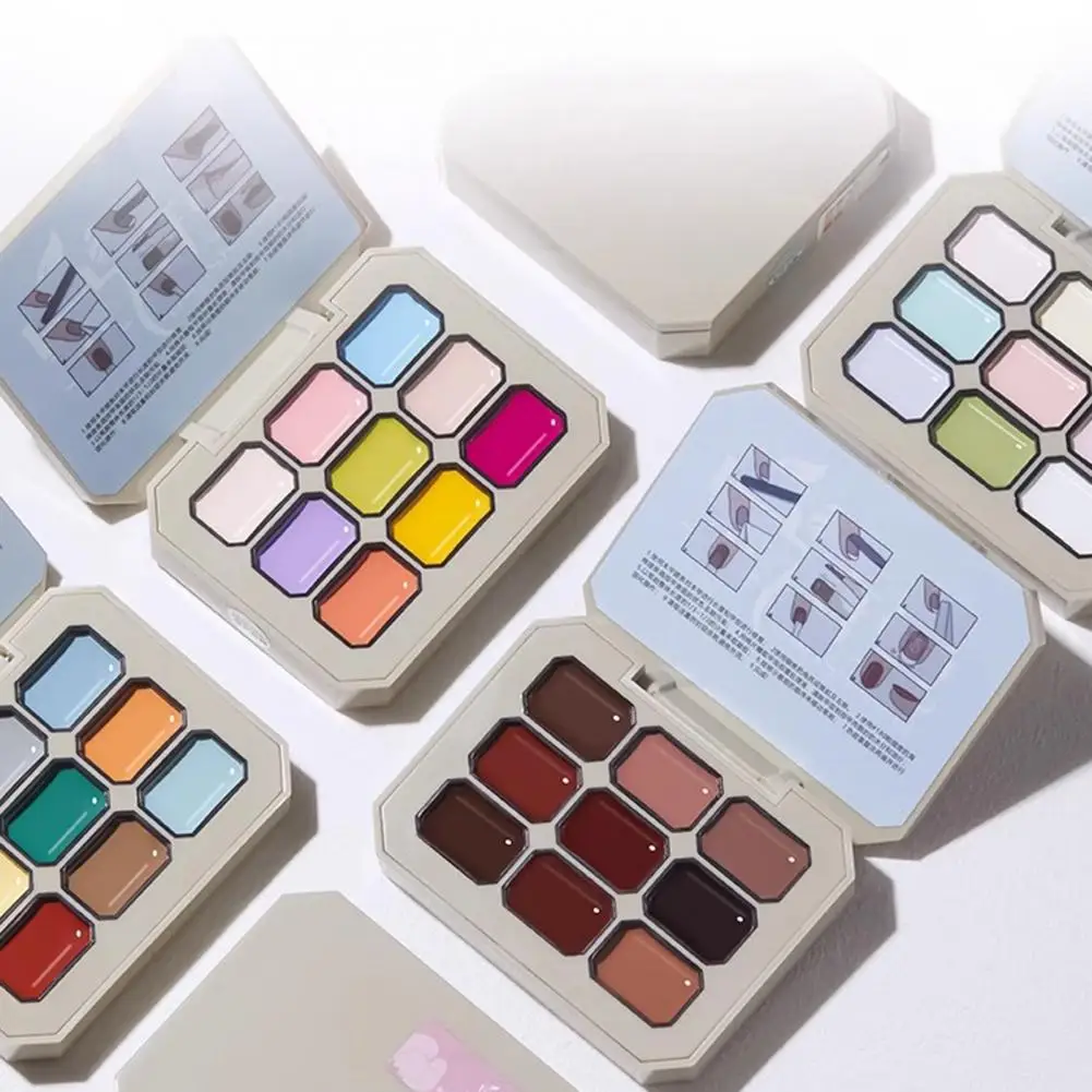 洗練されたネイルポリッシュシェード カラフルなネイルポリッシュセット 女性/女の子向け 長持ちするジェルパレット 9つのソリッドクリームシェード入り