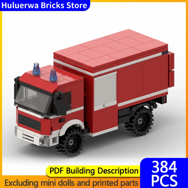 

Модель городской автомобиль MOC, строительные кирпичи, городской пожарный двигатель, модульная технология, детские праздничные подарки, сборные игрушки, костюм