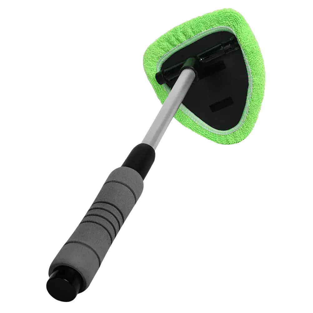 1Pcs Windshield Cleaner Car Window Cleaning Tool Retractable Long Handle Triangular Head Easy to Clean Hard to Reach Vehicle