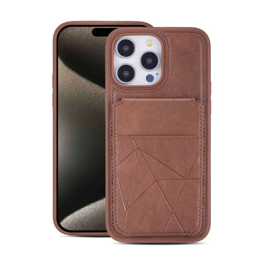 حافظة بطاقات مزدوجة قابلة للطي لهاتف آيفون 17 16 15 14 13 Pro 12 Max 16Pro حافظة هاتف محمولة 17 Pro Max غطاء صلب