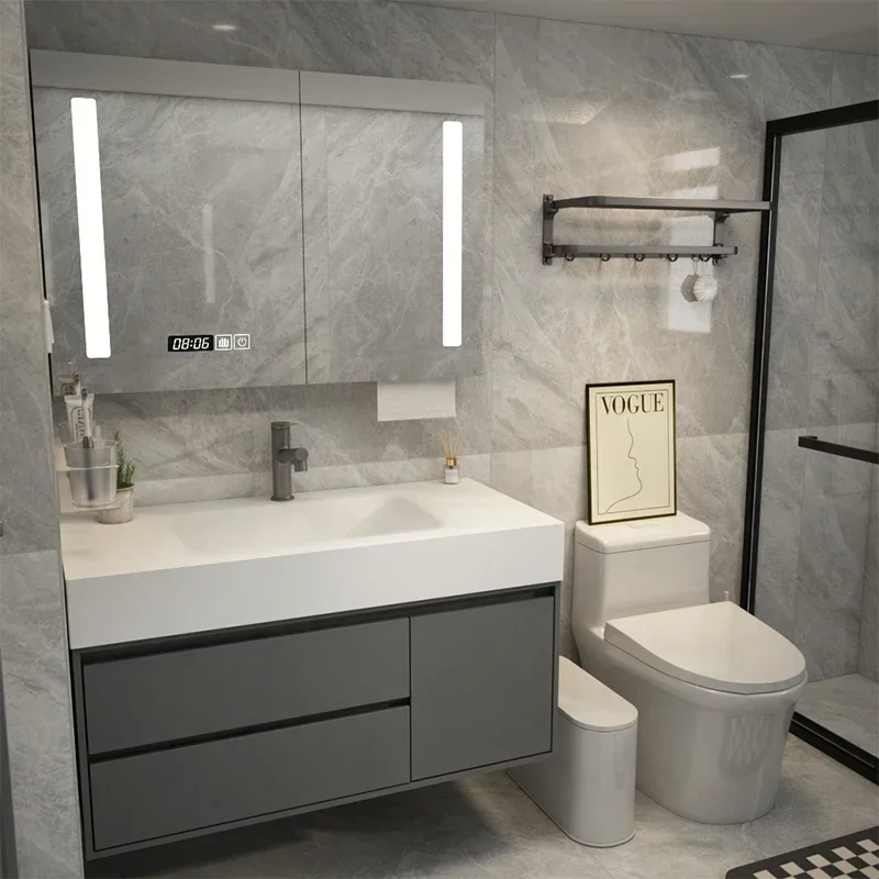 

Rock slab hot bending integrated basin, bathroom cabinet combined bathroom, washstand, toilet face wash sink 2024 new
