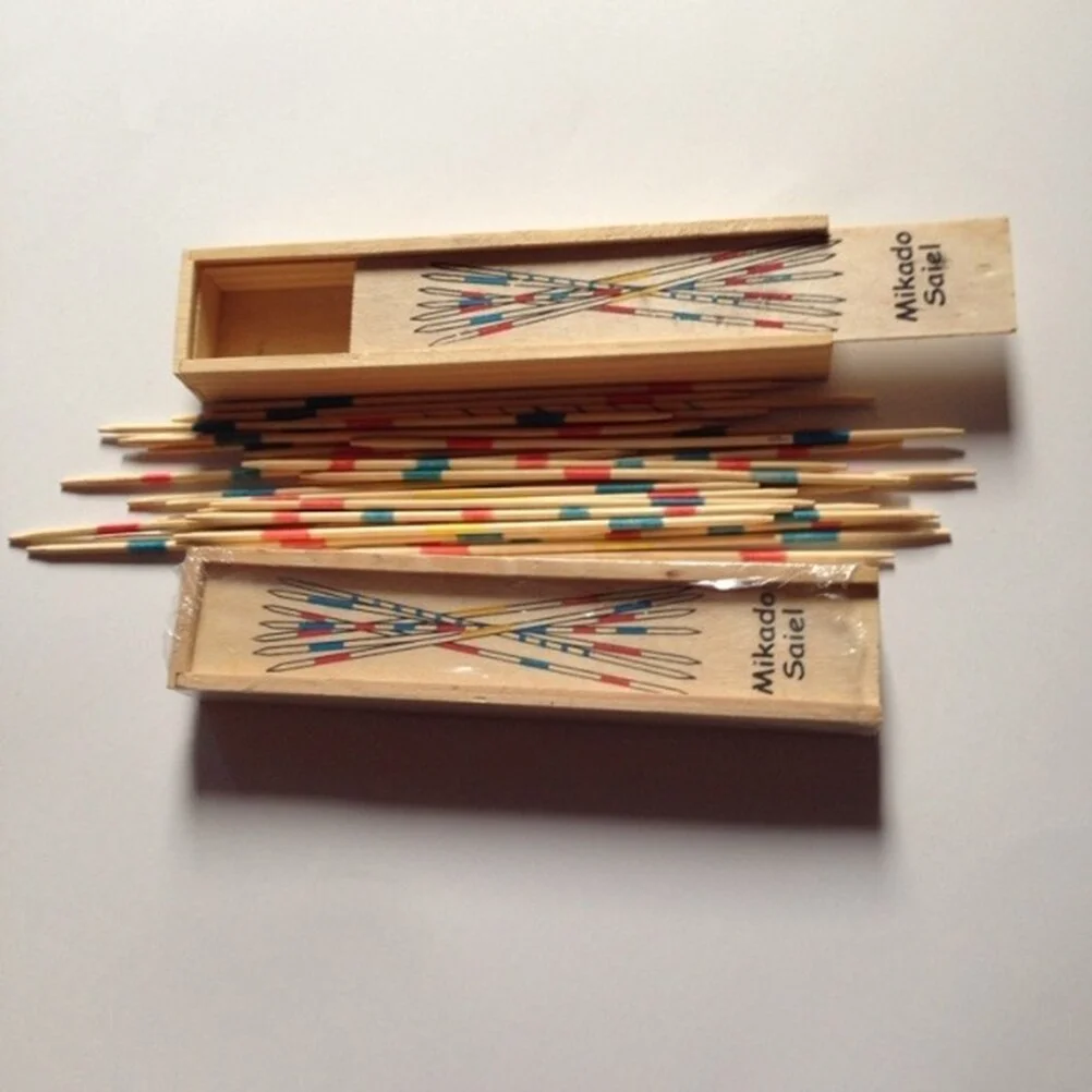 Mikado De Madeira Pick Up Sticks Com Caixa, Jogo Multiplayer Tradicional, Jogos de Tabuleiro Educativos, Baby Stick, Drop Shipping, 1 Conjunto