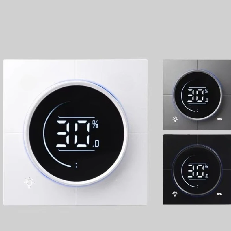 

Intelligent dimming knob switch 220V tempered glass dimmable wall switch
