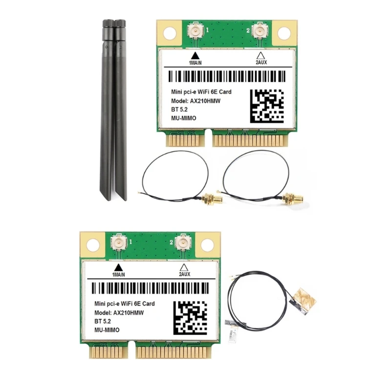 

5374M WiFi 6E Adapter mini PCI-E BT5.2 Tri-Band AX210HMW Wireless Card