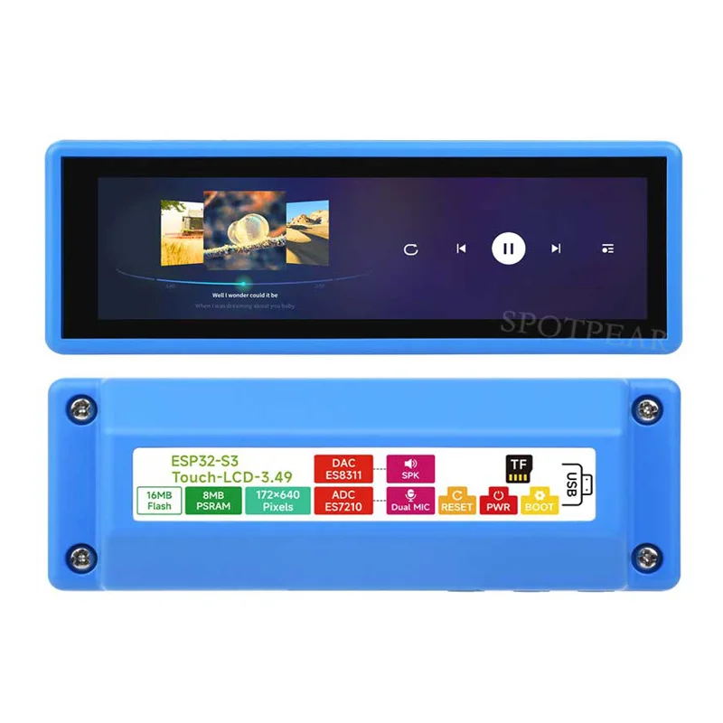 ESP32-S3 3.49 بوصة تعمل باللمس DeepSeek AI Chat Box 3.49 بوصة شاشة سعوية 172 × 640 N16R8 مجلس التنمية لـ XiaoZhi #3