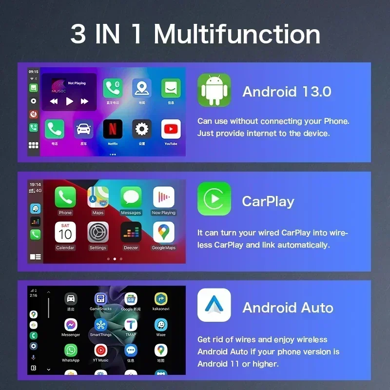 In stock  Wooboobox GT7 Android 13  8+128GB Wired Carplay to Wireless Carplay & Android Auto Auto Electronic CarPlay Ai Box
