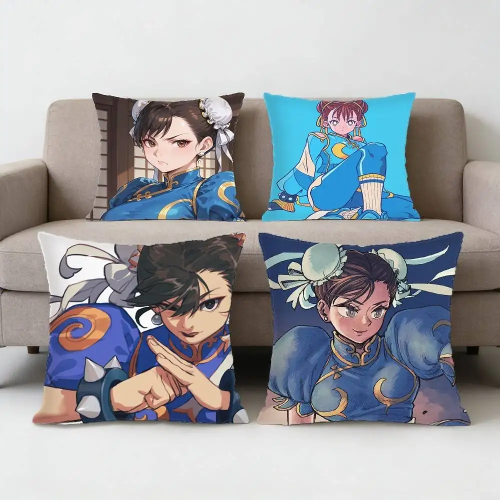Chun-Li Game S-Street-F-fighters Pillow Case for Sofa Living Room Home office Decor Protective Cover
