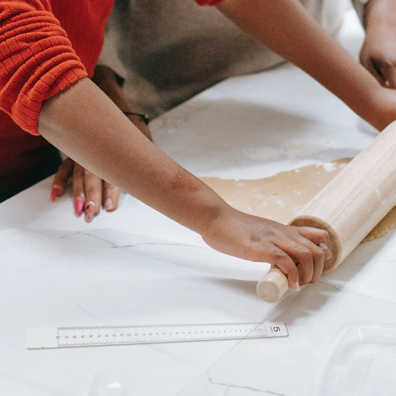 

2pcs 1 Pair Acrylic Baking Balance Ruler Graduated Scale Dough Thickness Control Rolling Pin Guide Stick For Cookie Snack Baking