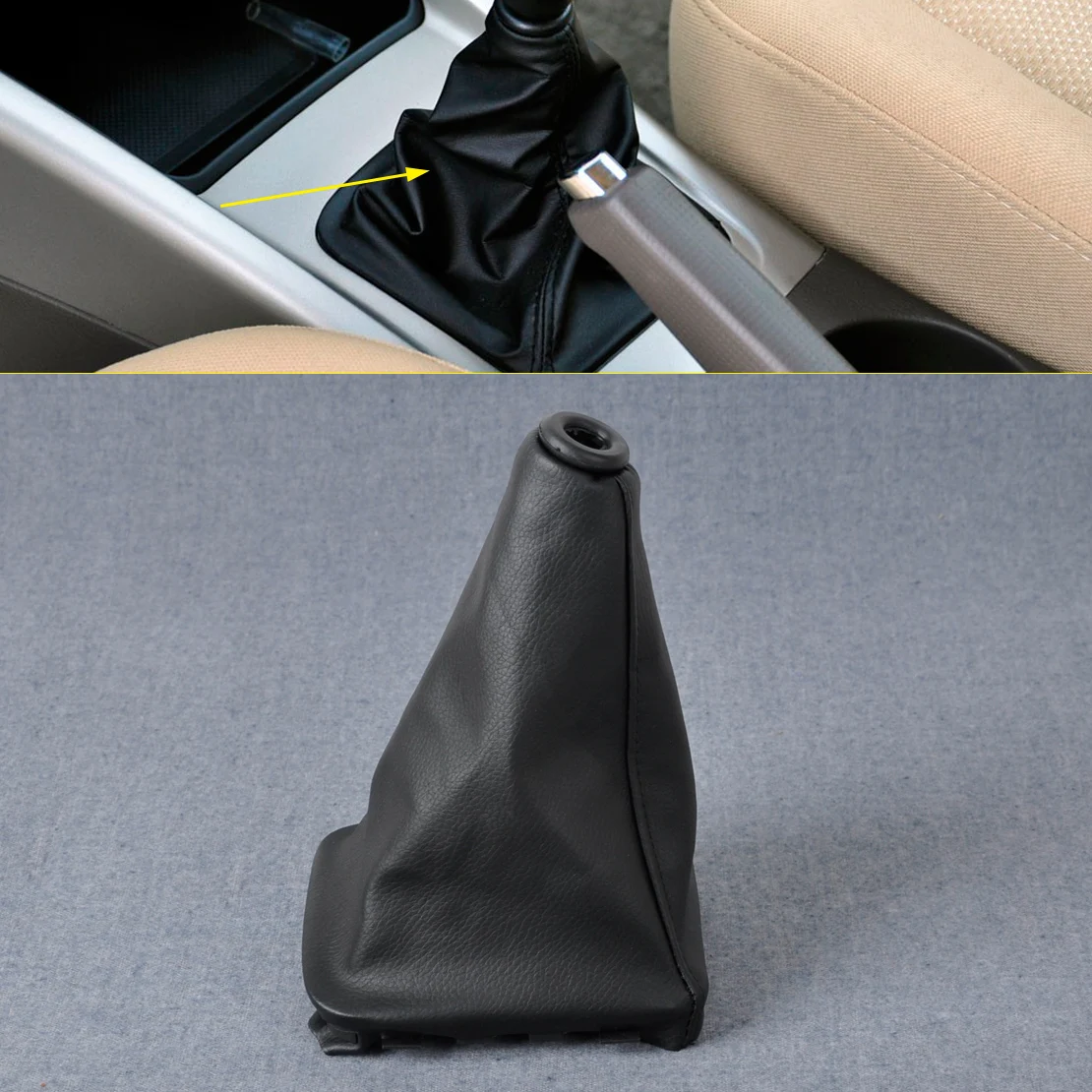 beler New Gear Stick Shift Knob  PU Leather Cover Boot Gaiter Fit for Hyundai Elantra Avante XD 2002 2003