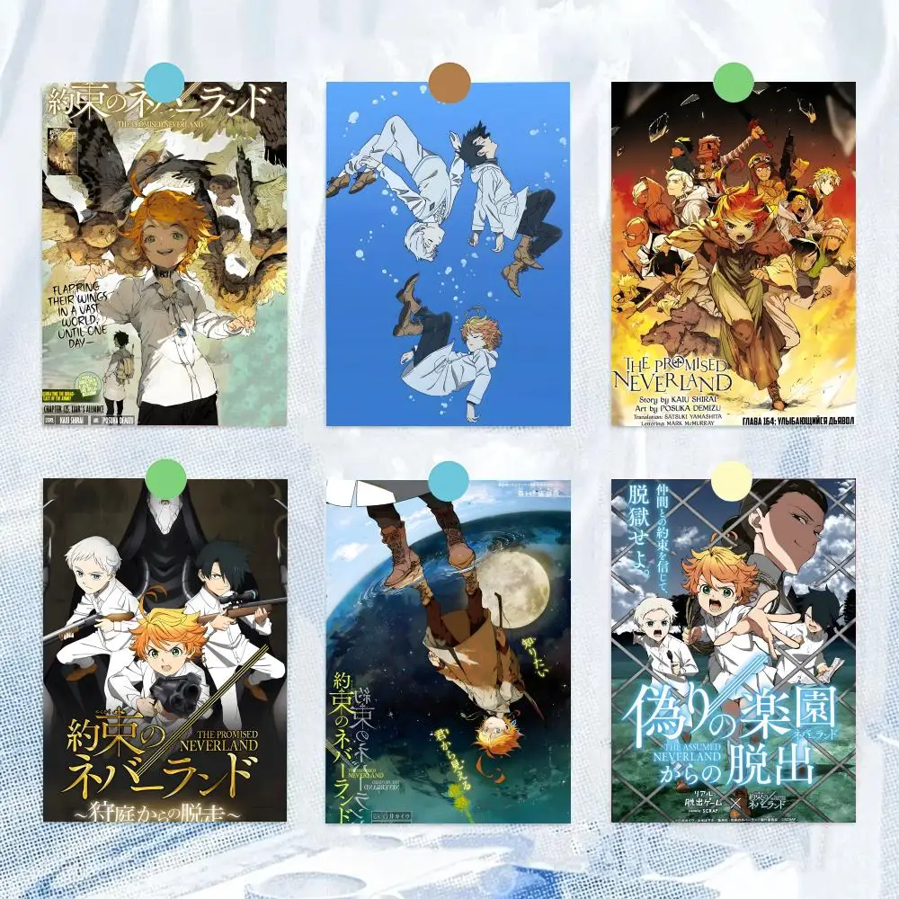 Anime T-The P-Promised N-Neverland Poster Artistic Stylish Wall Art for Home Office Bar Decor Living Ro Hot Reusable
