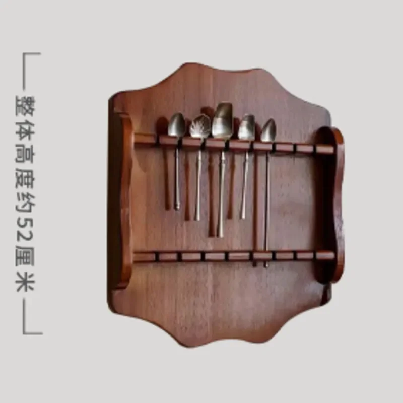 Antique Wall-Mounted Cutlery Storage Solid Wood Retro Spoon Display Rack for Dining Room Kitchen Knife Fork Spoon Organizer