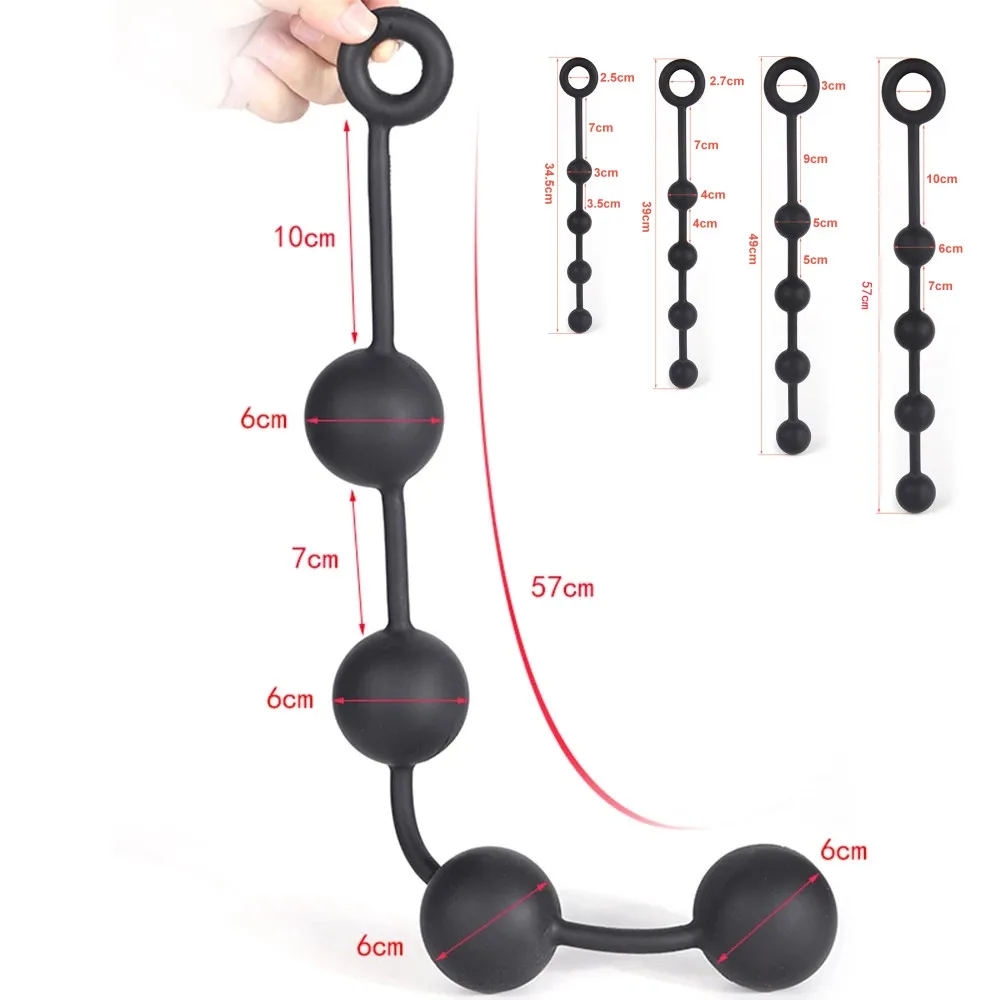 Super big 6 CM Anal Beads Anal Chain Plug Play Pull Ring Ball New 4 Sizes Masturbation Prostate Sex Toys For Woman Men Products